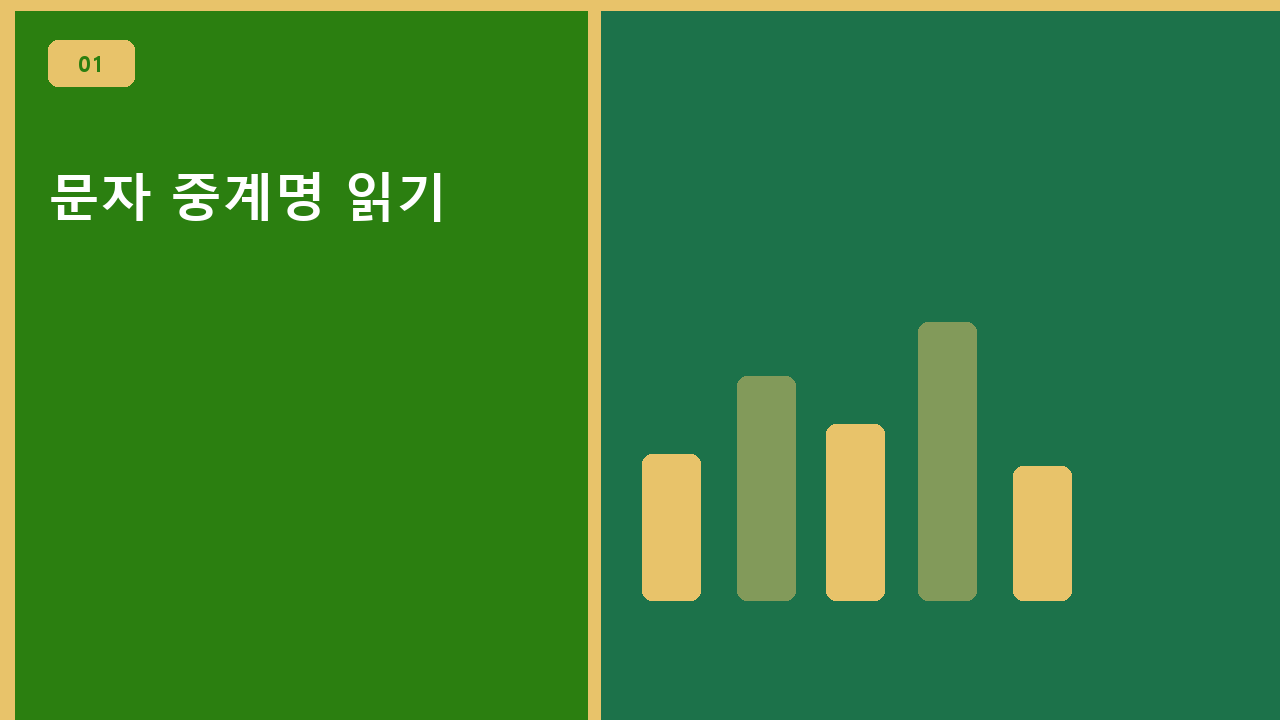 문자 중계명 읽기
